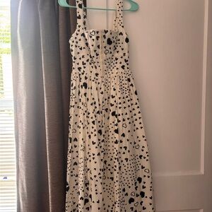 Avec Les Filles Black and White Halter Maxi Sundress